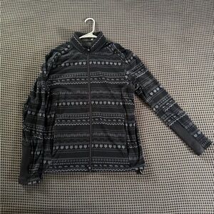 Greyson Sequoia Mens Medium Black Fair Isle Wolves Full Zip Golf Jacket